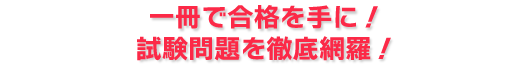 一冊で合格を手に!試験問題を徹底網羅!
