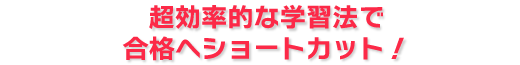 超効率的な学習法で合格へショートカット!