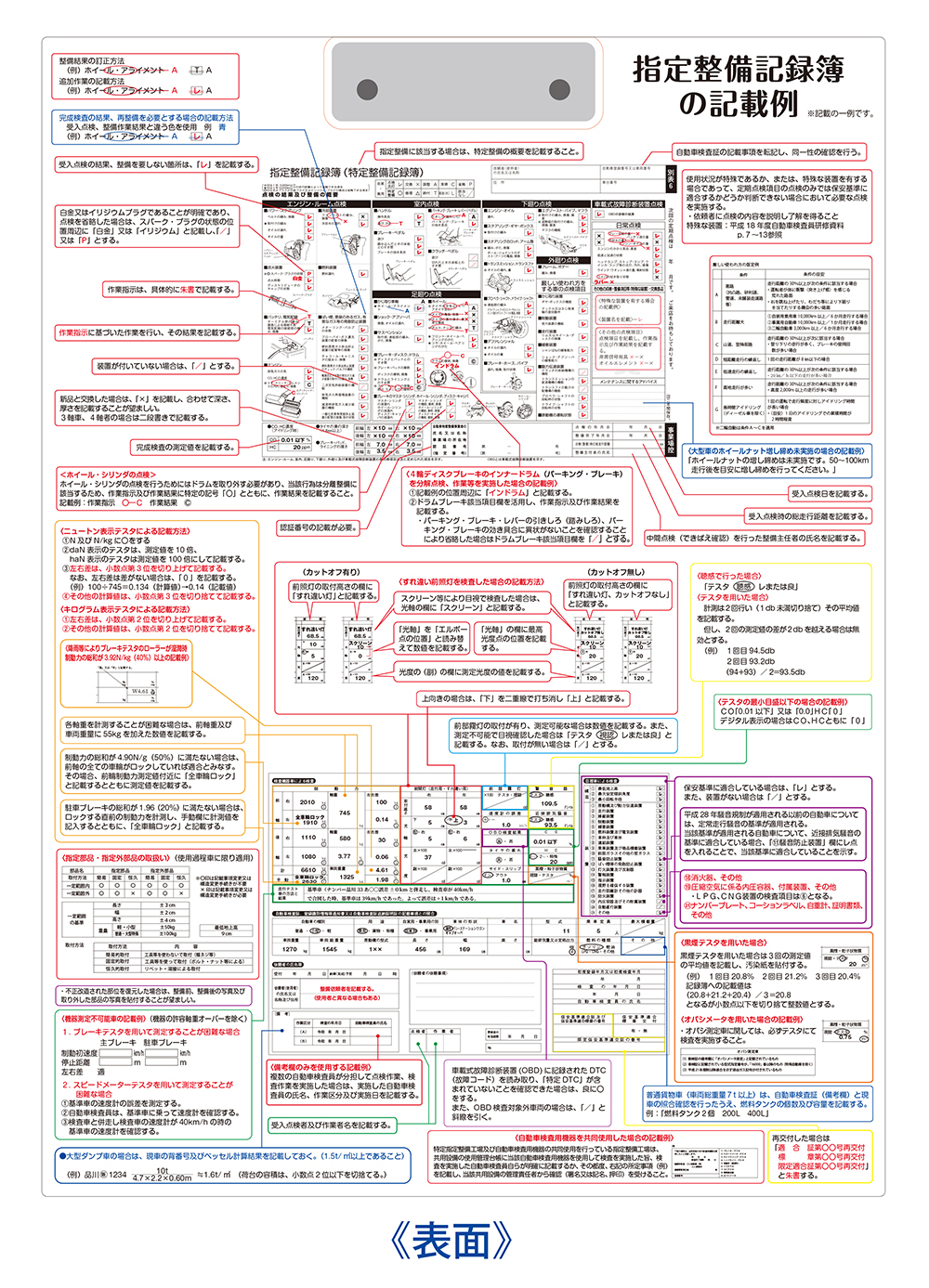 Ａ３ 指定整備記録簿バインダー ～記録簿の記載例＆検査の判定基準～